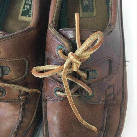 Natural Sports Vintage Boat Shoe Mens's Size 10 Dockside Leather Brown Preppy - Picture 4 of 15